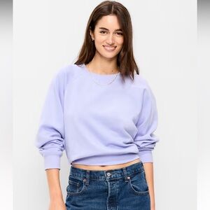 Old Navy Lilac Cropped Crewneck So Comfy Sweatshirt